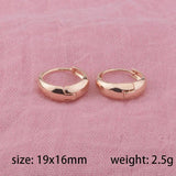 FJ 6mm Women Girls 585 Rose Smart Hoop Daily Earrings