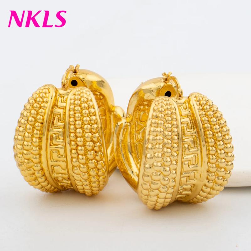 Ethiopia Dubai Big Earrings For Women 18k Hoop Earrings Party Brazil