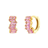 Colorful Zircon CZ Hoop Earrings Women Piercing Party Wedding Jewelry
