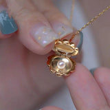 Plated Shell Charm Necklace Freshwater Pearl Pendant Choker