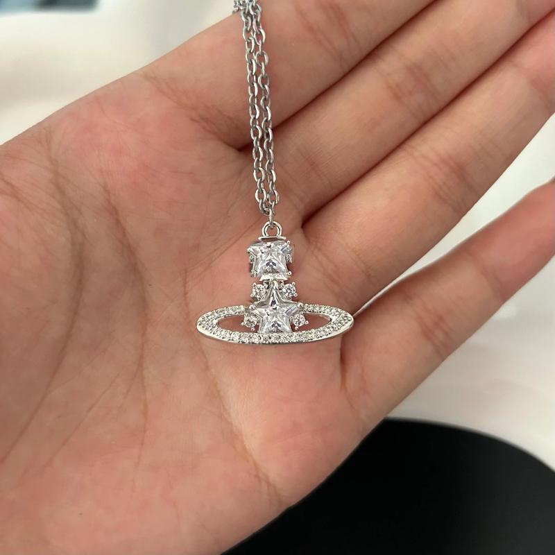 Arrivals Star Saturn Necklace Cubic Zircon Party Jewelry