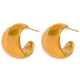 316l Stainless Steel C Shape Geometric Earrings for Women