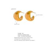 316l Stainless Steel C Shape Geometric Earrings for Women