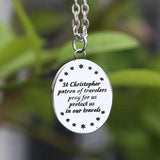 St Christopher Pendant Necklace Stainless Steel Chain
