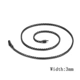 Vintage Oxidized 3mm Link Chain Necklace For Men