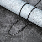 Vintage Oxidized 3mm Link Chain Necklace For Men