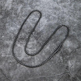 Vintage Oxidized 3mm Link Chain Necklace For Men