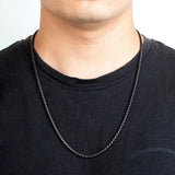 Vintage Oxidized 3mm Link Chain Necklace For Men
