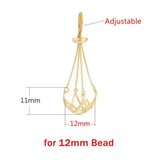 925 Silver Stone Bead Holder Cage Pendant Necklace Accessories
