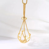 925 Silver Stone Bead Holder Cage Pendant Necklace Accessories