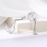 925 Silver Stone Bead Holder Cage Pendant Necklace Accessories