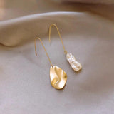 Asymmetric Baroque Pearl Earrings European Style