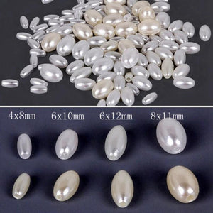 Bag of Oval ABS Pearl Spacer Beads DIY Jewelry Findings