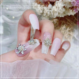 3D Glitter Snowflake Nail Art Zircon Charm - Christmas Nail Decoration
