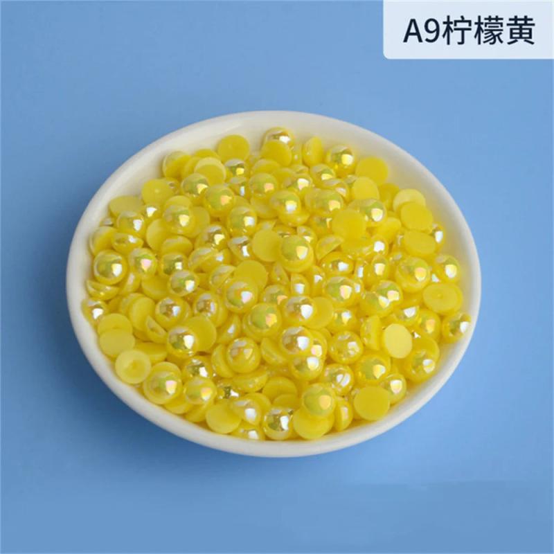 Large Bag 3-12mm Half Round AB Pearl Non-Heat Repair Glitter ABS Ornam