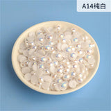 Large Bag 3-12mm Half Round AB Pearl Non-Heat Repair Glitter ABS Ornam