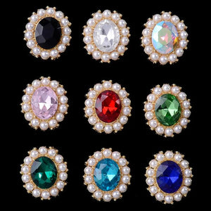 10 Pcs Pearl Edge Diamond Buckle Hair Clothing Bag Accessories DIY