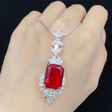 Red CZ 925 Silver Jewelry Sets - Vintage Banquet Wedding Party Accessories