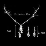 Silver Rhinestone Bridal Jewelry Set for Wedding