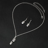Silver Rhinestone Bridal Jewelry Set for Wedding