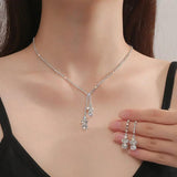 Silver Rhinestone Bridal Jewelry Set for Wedding