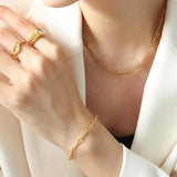 Women's Stainless Steel Necklace Bracelet Set Gift