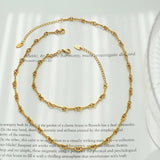 Women's Stainless Steel Necklace Bracelet Set Gift