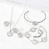 Gold-Plated Silver Flowers 5-Piece Jewelry Set for Women