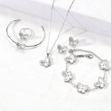 Gold-Plated Silver Flowers 5-Piece Jewelry Set for Women
