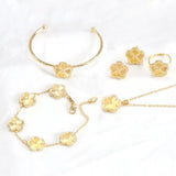 Gold-Plated Silver Flowers 5-Piece Jewelry Set for Women