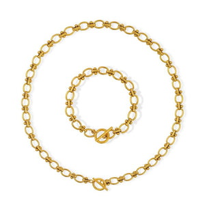 USENSET Stainless Steel Link Chain Necklace & Bracelet Set