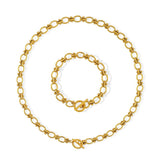 USENSET Stainless Steel Link Chain Necklace & Bracelet Set