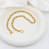 USENSET Stainless Steel Link Chain Necklace & Bracelet Set