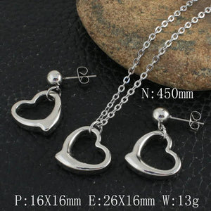 Heart Style Stainless Steel Jewelry Set For Women