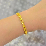24K Clover Four Bracelet Engraved Pattern for Women