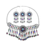 Vintage Indian Afghan Jewelry Set with Hairband, Necklace, Earrings
