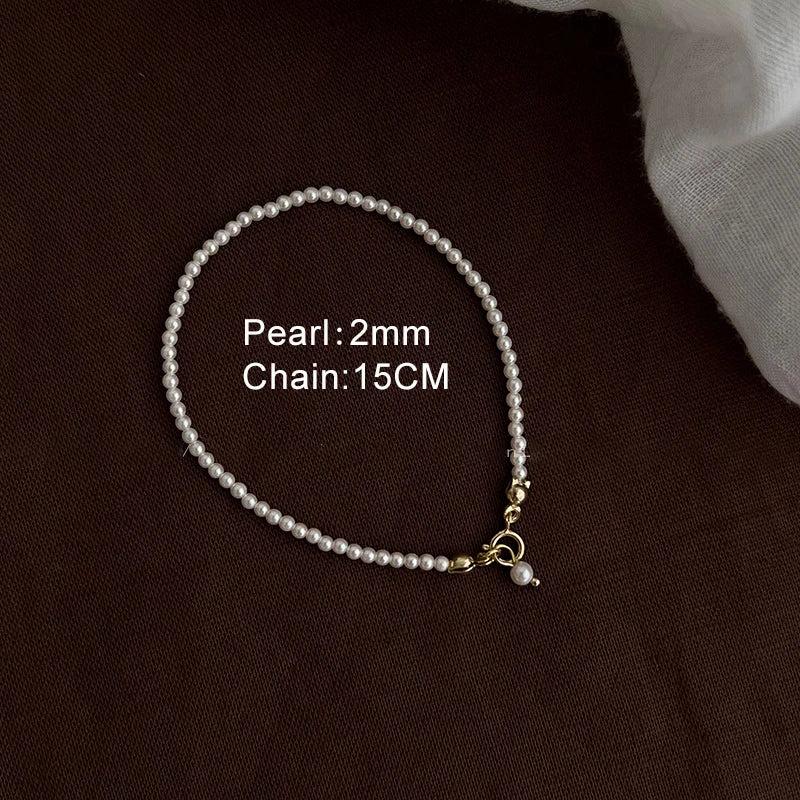 925 Silver Bead Pearl Chain Bracelets for Women