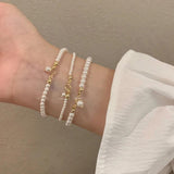925 Silver Bead Pearl Chain Bracelets for Women
