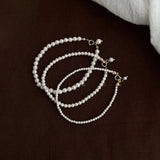 925 Silver Bead Pearl Chain Bracelets for Women