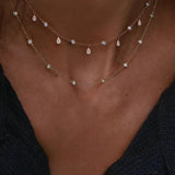 Vintage Multi-Element Crystal Necklace For Women Boho Layer