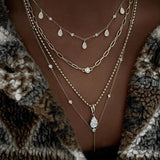 Vintage Multi-Element Crystal Necklace For Women Boho Layer