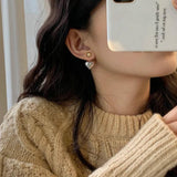 Stereo Heart Contrast Earrings Christmas Accessories