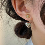Stereo Heart Contrast Earrings Christmas Accessories