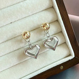 Stereo Heart Contrast Earrings Christmas Accessories