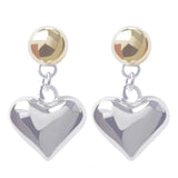 Stereo Heart Contrast Earrings Christmas Accessories