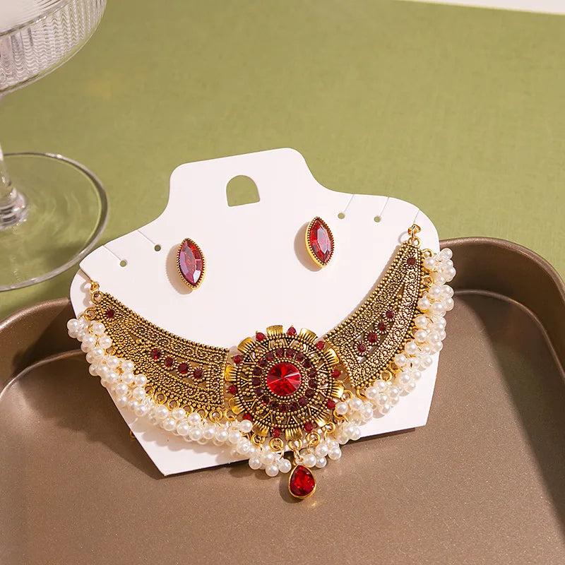 Vintage Crystal Water Drop Wedding Jewelry Set