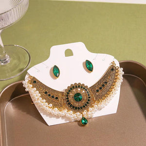Vintage Crystal Water Drop Wedding Jewelry Set
