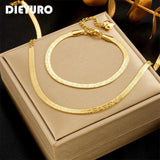 316L Stainless Steel Snake Chain Necklace Bracelets For Women Girl