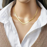 316L Stainless Steel Snake Chain Necklace Bracelets For Women Girl