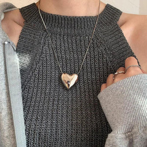 Heart Pendant Necklace For Women Sweet Temperament